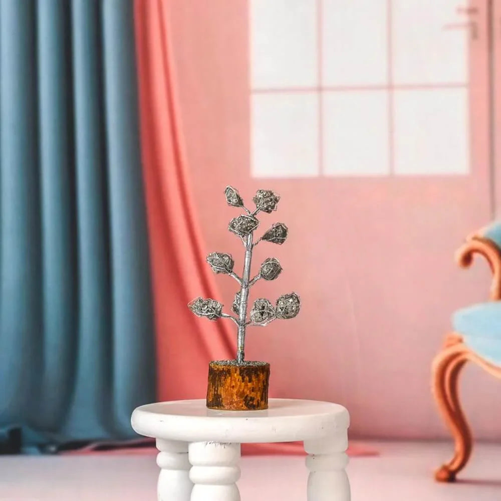 HEALING ZONE Pyrite Crystal Tree for Money - Pyrite Stone Original Tree for Home, Office, Wealth, Confidence, Vastu Correction, Positive Energy, Reiki Healing and Good Luck - 11 Beads