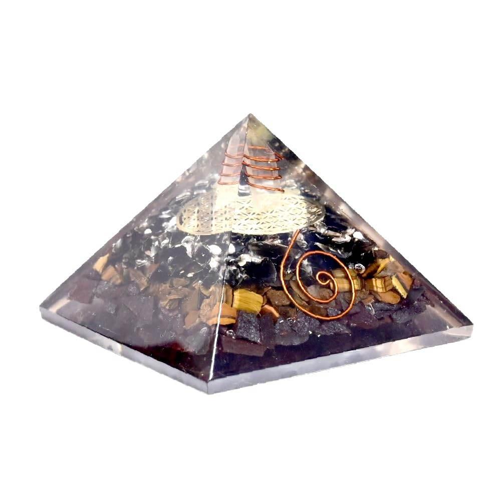 HEALING ZONE Original Crystal Money Magnet Pyramid with Tiger Eye, Pyrite, Green Aventurine & Citrine | Vastu Wealth Enhancer for Good Luck, Prosperity & Money Attraction - HEALING ZONE