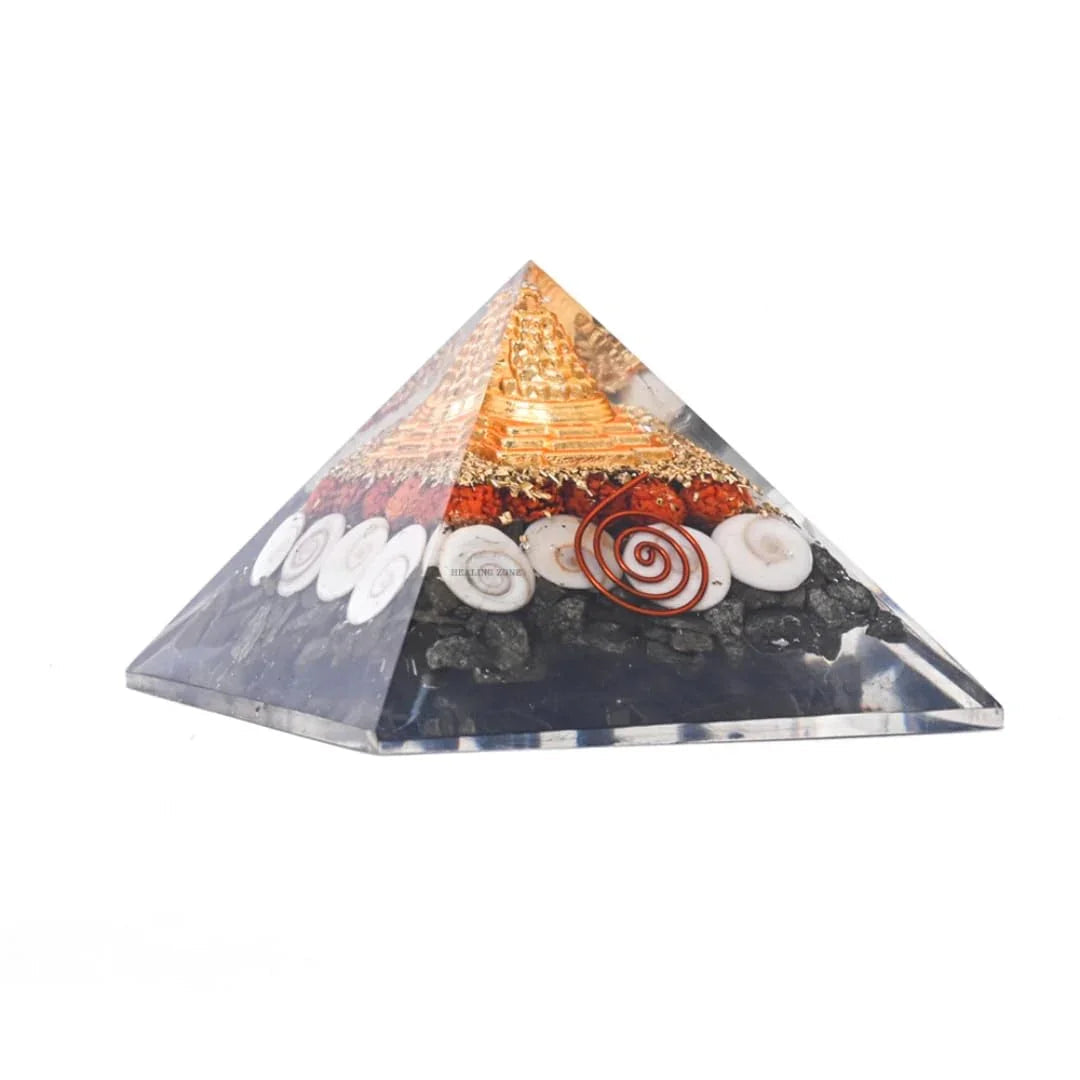 HEALING ZONE Pyrite Pyramid Original - Money Magnet Pyrite Pyramid - Gomti Chakra Original Shree Yantra Laxmi Pyramid,Home Decor, Home Decor Items, Pyrite Laxmi Pyramid, Gift, Wealth Pyramid