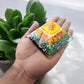 HEALING ZONE Money Magnet Pyrite Pyramid with Sri Yantra | Citrine, Green Aventurine & Pyrite for Wealth, Prosperity & Abundance | Vastu Pyramid for Home, Office, Meditation & Reiki Healing - HEALING ZONE
