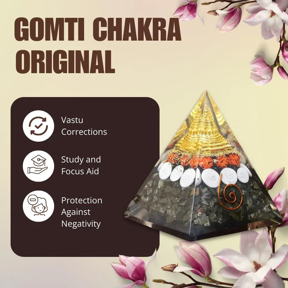 HEALING ZONE Pyrite Pyramid Original - Money Magnet Pyrite Pyramid - Gomti Chakra Original Shree Yantra Laxmi Pyramid,Home Decor, Home Decor Items, Pyrite Laxmi Pyramid, Gift
