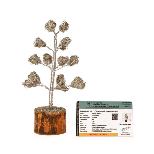 HEALING ZONE Pyrite Crystal Tree for Money - Pyrite Stone Original Tree for Home, Office, Wealth, Confidence, Vastu Correction, Positive Energy, Reiki Healing and Good Luck - 11 Beads