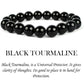 Black Tourmaline Stone Bracelet for Men & Women | Reiki Crystal Healing Bracelet | Protects Against Negative Energy | 8mm Beads | Unisex Stretchable Design - HEALING ZONE