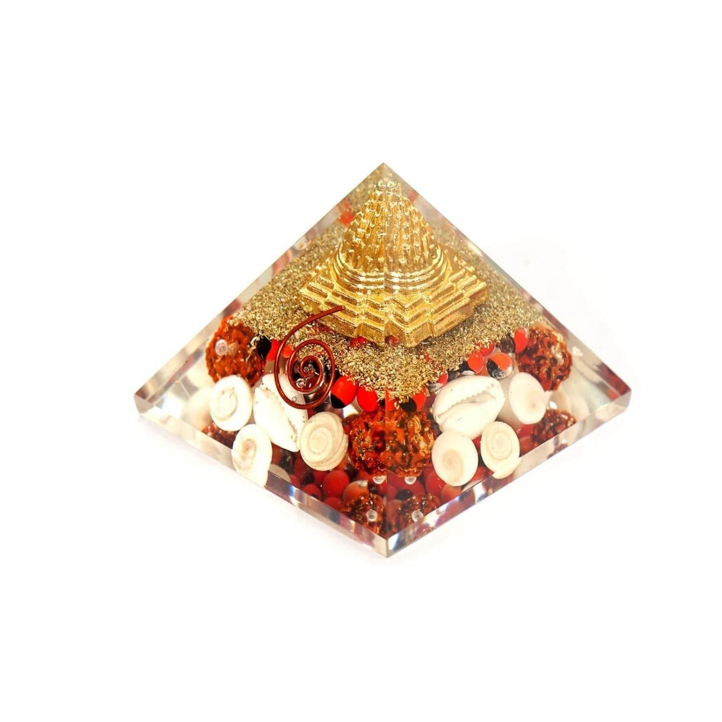 HEALING ZONE Laxmi Pyramid Original, Rudraksha, Gomti Chakra Original Lakshmi Pyramid - 75 mm Pyramid for Diwali Gifts, Vastu Items for Home, Pyramid vastu for Home, Home Decor Items, Puja Items - HEALING ZONE