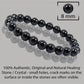 Black Tourmaline Stone Bracelet for Men & Women | Reiki Crystal Healing Bracelet | Protects Against Negative Energy | 8mm Beads | Unisex Stretchable Design - HEALING ZONE
