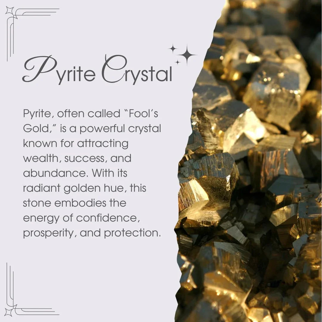 HEALING ZONE Pyrite Bracelet for Women and Men - Golden Pyrite Stone Original Money Magnet Bracelet - Attracts Money, Fame & Good Luck with Crystal Bracelet