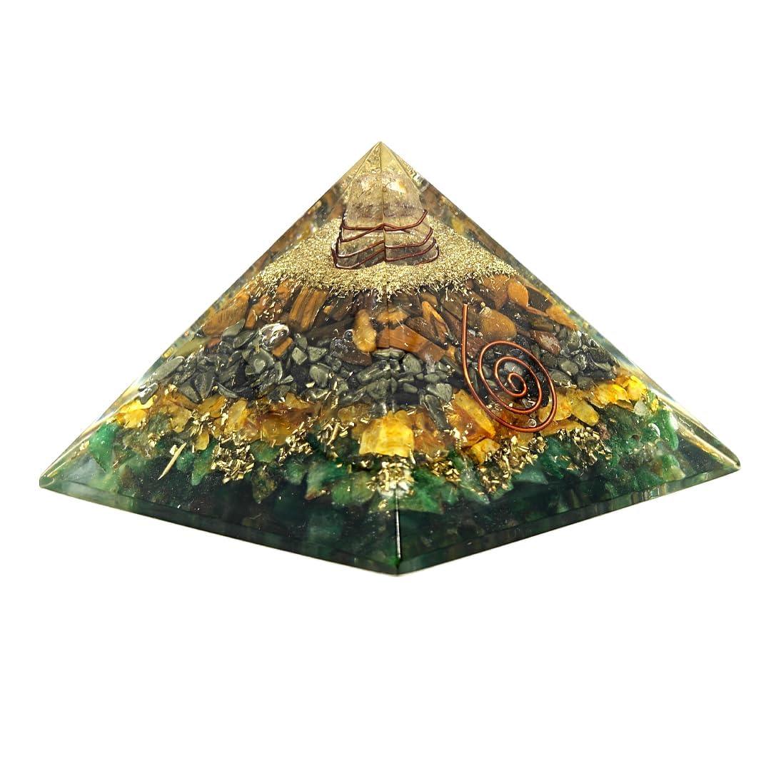 HEALING ZONE Pyrite Pyramid Original - Money Magnet Pyrite Pyramid - Gomti Chakra Original Shree Yantra Laxmi Pyramid,Home Decor, Home Decor Items, Pyrite Laxmi Pyramid, Gift Money Magnet Pyramid