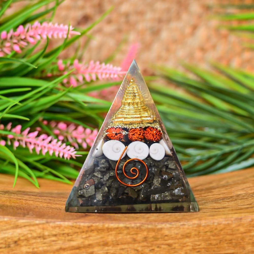 HEALING ZONE Pyrite Pyramid Original - Money Magnet Pyrite Pyramid - Gomti Chakra Original Shree Yantra Laxmi Pyramid,Home Decor, Home Decor Items, Pyrite Laxmi Pyramid, Gift
