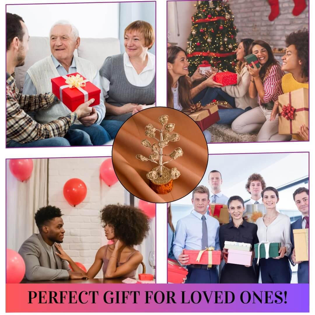 HEALING ZONE Pyrite Crystal Tree for Money - Pyrite Stone Original Tree for Home, Office, Wealth, Confidence, Vastu Correction, Positive Energy, Reiki Healing and Good Luck - 11 Beads