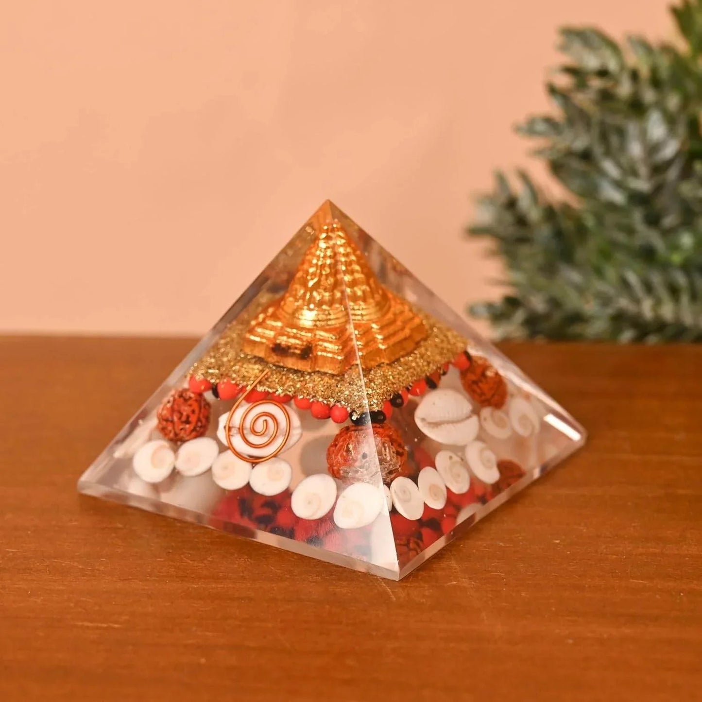HEALING ZONE Laxmi Pyramid Original, Rudraksha, Gomti Chakra Original Lakshmi Pyramid - 75 mm Pyramid for Diwali Gifts, Vastu Items for Home, Pyramid vastu for Home, Home Decor Items, Puja Items - HEALING ZONE